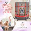 imageGoplus 55quot Trampoline for Kids 46 FT Mini Toddler With ASTM Certified Enclosure Net Safety Pad NoGap Design Indoor Outdoor Recreational for ChildrenRed