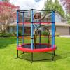 imageGoplus 55quot Trampoline for Kids 46 FT Mini Toddler With ASTM Certified Enclosure Net Safety Pad NoGap Design Indoor Outdoor Recreational for ChildrenNavyRed