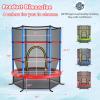 imageGoplus 55quot Trampoline for Kids 46 FT Mini Toddler With ASTM Certified Enclosure Net Safety Pad NoGap Design Indoor Outdoor Recreational for ChildrenNavyRed
