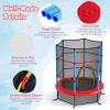 imageGoplus 55quot Trampoline for Kids 46 FT Mini Toddler With ASTM Certified Enclosure Net Safety Pad NoGap Design Indoor Outdoor Recreational for ChildrenNavyRed