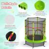 imageGoplus 55quot Trampoline for Kids 46 FT Mini Toddler With ASTM Certified Enclosure Net Safety Pad NoGap Design Indoor Outdoor Recreational for ChildrenGreen