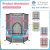 imageGoplus 55quot Trampoline for Kids 46 FT Mini Toddler With ASTM Certified Enclosure Net Safety Pad NoGap Design Indoor Outdoor Recreational for ChildrenPinkBlue
