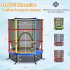 imageGoplus 55quot Trampoline for Kids 46 FT Mini Toddler With ASTM Certified Enclosure Net Safety Pad NoGap Design Indoor Outdoor Recreational for ChildrenColorful
