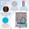 imageGoplus 55quot Trampoline for Kids 46 FT Mini Toddler With ASTM Certified Enclosure Net Safety Pad NoGap Design Indoor Outdoor Recreational for ChildrenPinkBlue
