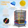 imageGoplus 55quot Trampoline for Kids 46 FT Mini Toddler With ASTM Certified Enclosure Net Safety Pad NoGap Design Indoor Outdoor Recreational for ChildrenColorful