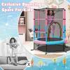 imageGoplus 55quot Trampoline for Kids 46 FT Mini Toddler With ASTM Certified Enclosure Net Safety Pad NoGap Design Indoor Outdoor Recreational for ChildrenPinkBlue