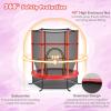 imageGoplus 55quot Trampoline for Kids 46 FT Mini Toddler With ASTM Certified Enclosure Net Safety Pad NoGap Design Indoor Outdoor Recreational for ChildrenRed