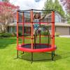 imageGoplus 55quot Trampoline for Kids 46 FT Mini Toddler With ASTM Certified Enclosure Net Safety Pad NoGap Design Indoor Outdoor Recreational for ChildrenRed
