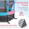 imageGoplus 55quot Trampoline for Kids 46 FT Mini Toddler With ASTM Certified Enclosure Net Safety Pad NoGap Design Indoor Outdoor Recreational for ChildrenPinkBlue
