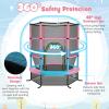 imageGoplus 55quot Trampoline for Kids 46 FT Mini Toddler With ASTM Certified Enclosure Net Safety Pad NoGap Design Indoor Outdoor Recreational for ChildrenPinkBlue