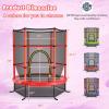 imageGoplus 55quot Trampoline for Kids 46 FT Mini Toddler With ASTM Certified Enclosure Net Safety Pad NoGap Design Indoor Outdoor Recreational for ChildrenRed