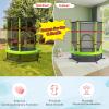 imageGoplus 55quot Trampoline for Kids 46 FT Mini Toddler With ASTM Certified Enclosure Net Safety Pad NoGap Design Indoor Outdoor Recreational for ChildrenGreen