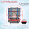 imageGoplus 55quot Trampoline for Kids 46 FT Mini Toddler With ASTM Certified Enclosure Net Safety Pad NoGap Design Indoor Outdoor Recreational for ChildrenNavyRed