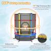 imageGoplus 55quot Trampoline for Kids 46 FT Mini Toddler With ASTM Certified Enclosure Net Safety Pad NoGap Design Indoor Outdoor Recreational for ChildrenColorful