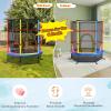 imageGoplus 55quot Trampoline for Kids 46 FT Mini Toddler With ASTM Certified Enclosure Net Safety Pad NoGap Design Indoor Outdoor Recreational for ChildrenColorful