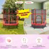 imageGoplus 55quot Trampoline for Kids 46 FT Mini Toddler With ASTM Certified Enclosure Net Safety Pad NoGap Design Indoor Outdoor Recreational for ChildrenRed