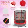 imageGoplus 55quot Trampoline for Kids 46 FT Mini Toddler With ASTM Certified Enclosure Net Safety Pad NoGap Design Indoor Outdoor Recreational for ChildrenRed