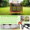 imageGoplus 60 Inch Kids Trampoline with Safety Enclosure Net 330 LBS 3in1 Mini Trampoline wSwinging Rings Adjustable Horizontal Bar 5 FT Indoor Outdoor Toddler Recreational TrampolineOrange