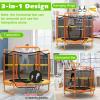 imageGoplus 60 Inch Kids Trampoline with Safety Enclosure Net 330 LBS 3in1 Mini Trampoline wSwinging Rings Adjustable Horizontal Bar 5 FT Indoor Outdoor Toddler Recreational TrampolineOrange