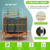 imageGoplus 60 Inch Kids Trampoline with Safety Enclosure Net 330 LBS 3in1 Mini Trampoline wSwinging Rings Adjustable Horizontal Bar 5 FT Indoor Outdoor Toddler Recreational TrampolineOrange