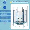 imageGoplus 60 Trampoline for Kids 3in1 Toddler Trampoline with Gymnastic Bar Swinging Rings Heightened Safety Enclosure Net 5 FT Indoor Outdoor Recreational Trampoline for Boys GirlsBlue