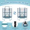 imageGoplus 60 Trampoline for Kids 3in1 Toddler Trampoline with Gymnastic Bar Swinging Rings Heightened Safety Enclosure Net 5 FT Indoor Outdoor Recreational Trampoline for Boys GirlsBlue