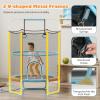 imageGoplus 60 Trampoline for Kids 3in1 Toddler Trampoline with Gymnastic Bar Swinging Rings Heightened Safety Enclosure Net 5 FT Indoor Outdoor Recreational Trampoline for Boys GirlsBlueOrange