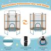 imageGoplus 60 Trampoline for Kids 3in1 Toddler Trampoline with Gymnastic Bar Swinging Rings Heightened Safety Enclosure Net 5 FT Indoor Outdoor Recreational Trampoline for Boys GirlsBlueOrange
