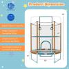 imageGoplus 60 Trampoline for Kids 3in1 Toddler Trampoline with Gymnastic Bar Swinging Rings Heightened Safety Enclosure Net 5 FT Indoor Outdoor Recreational Trampoline for Boys GirlsBlueOrange