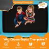 imageGoplus 6FT Kids Rectangle Trampoline 75 ASTM Approved Recreational Trampolines with Swing Horizontal Bar Mini Toddler Trampoline wEnclosure Net Seamless Cover Outdoor IndoorBlueYellow