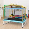 imageGoplus 6FT Kids Rectangle Trampoline 75 ASTM Approved Recreational Trampolines with Swing Horizontal Bar Mini Toddler Trampoline wEnclosure Net Seamless Cover Outdoor IndoorBlueYellow