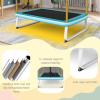 imageGoplus 6FT Kids Rectangle Trampoline 75 ASTM Approved Recreational Trampolines with Swing Horizontal Bar Mini Toddler Trampoline wEnclosure Net Seamless Cover Outdoor IndoorBlueYellow