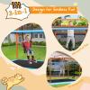 imageGoplus 6FT Kids Rectangle Trampoline 75 ASTM Approved Recreational Trampolines with Swing Horizontal Bar Mini Toddler Trampoline wEnclosure Net Seamless Cover Outdoor IndoorBlueOrange