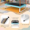 imageGoplus 6FT Kids Rectangle Trampoline 75 ASTM Approved Recreational Trampolines with Swing Horizontal Bar Mini Toddler Trampoline wEnclosure Net Seamless Cover Outdoor IndoorBlueOrange