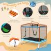 imageGoplus 6FT Kids Rectangle Trampoline 75 ASTM Approved Recreational Trampolines with Swing Horizontal Bar Mini Toddler Trampoline wEnclosure Net Seamless Cover Outdoor IndoorBlueOrange