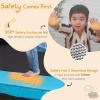 imageGoplus 6FT Kids Rectangle Trampoline 75 ASTM Approved Recreational Trampolines with Swing Horizontal Bar Mini Toddler Trampoline wEnclosure Net Seamless Cover Outdoor IndoorBlueOrange