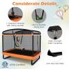 imageGoplus 6FT Kids Trampoline with Swing ASTM Approved Rectangle Recreational Trampoline wEnclosure Safety Net Galvanized Steel Frame Indoor Outdoor Baby Toddler Trampoline for Boys GirlsOrange