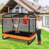 imageGoplus 6FT Kids Trampoline with Swing ASTM Approved Rectangle Recreational Trampoline wEnclosure Safety Net Galvanized Steel Frame Indoor Outdoor Baby Toddler Trampoline for Boys GirlsOrange