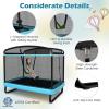 imageGoplus 6FT Kids Trampoline with Swing ASTM Approved Rectangle Recreational Trampoline wEnclosure Safety Net Galvanized Steel Frame Indoor Outdoor Baby Toddler Trampoline for Boys GirlsBlue