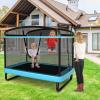 imageGoplus 6FT Kids Trampoline with Swing ASTM Approved Rectangle Recreational Trampoline wEnclosure Safety Net Galvanized Steel Frame Indoor Outdoor Baby Toddler Trampoline for Boys GirlsBlue