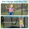 imageGoplus 6FT Kids Trampoline with Swing ASTM Approved Rectangle Recreational Trampoline wEnclosure Safety Net Galvanized Steel Frame Indoor Outdoor Baby Toddler Trampoline for Boys GirlsBlue