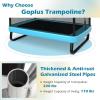 imageGoplus 6FT Kids Trampoline with Swing ASTM Approved Rectangle Recreational Trampoline wEnclosure Safety Net Galvanized Steel Frame Indoor Outdoor Baby Toddler Trampoline for Boys GirlsBlue
