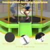 imageGoplus 7 FT Kids Trampoline with Slide 87 ASTM Approved Recreational Trampoline with Galvanized Steel Frame ampamp Safety Enclosure Net Ladder Indoor Outdoor Toddler TrampolineGreenYellow