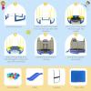 imageGoplus 7 FT Kids Trampoline with Slide 87 ASTM Approved Recreational Trampoline with Galvanized Steel Frame ampamp Safety Enclosure Net Ladder Indoor Outdoor Toddler TrampolineBlueYellow