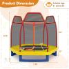 imageGoplus 7FT Trampoline for Kids ASTM Approved Trampoline with Enclosure Net Safety Pad Galvanized Steel Frame Heavy Duty Recreational Toddler Trampoline for Boys Girls Outdoor IndoorRedBlue
