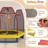 imageGoplus 7FT Trampoline for Kids ASTM Approved Trampoline with Enclosure Net Safety Pad Galvanized Steel Frame Heavy Duty Recreational Toddler Trampoline for Boys Girls Outdoor IndoorRedBlue