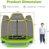 imageGoplus 7FT Trampoline for Kids ASTM Approved Trampoline with Enclosure Net Safety Pad Galvanized Steel Frame Heavy Duty Recreational Toddler Trampoline for Boys Girls Outdoor IndoorYellowGreen