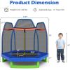 imageGoplus 7FT Trampoline for Kids ASTM Approved Trampoline with Enclosure Net Safety Pad Galvanized Steel Frame Heavy Duty Recreational Toddler Trampoline for Boys Girls Outdoor IndoorBlueGreen
