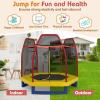 imageGoplus 7FT Trampoline for Kids ASTM Approved Trampoline with Enclosure Net Safety Pad Galvanized Steel Frame Heavy Duty Recreational Toddler Trampoline for Boys Girls Outdoor IndoorRedBlue