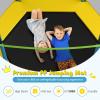 imageGoplus 7FT Trampoline for Kids ASTM Approved Trampoline with Enclosure Net Safety Pad Galvanized Steel Frame Heavy Duty Recreational Toddler Trampoline for Boys Girls Outdoor IndoorBlueYellow